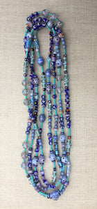 Necklace, long with Blue Beads